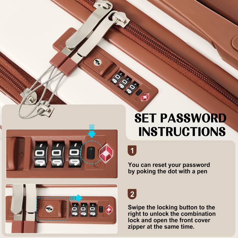 Luggage Set of 3, 20inch with USB Port, front opening design Airline Certified Carry on Luggage, ABS Hard Shell Luggage