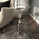 preview thumbnail 12 of 20, Silver Aluminum Metal Small Turned Accent Table with Scroll Legs