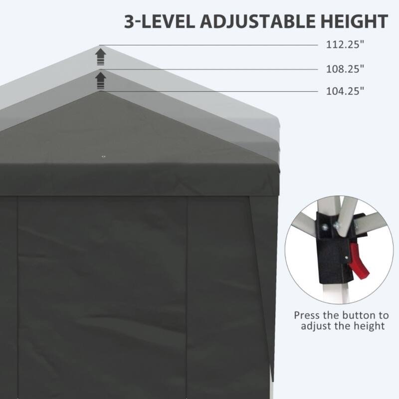 Foldable Pop-Up Gazebo Party Tent with Adjustable Legs and Windows 2 Doors Included Carry Bag - 232.25" L x 117" W x 112.25" H