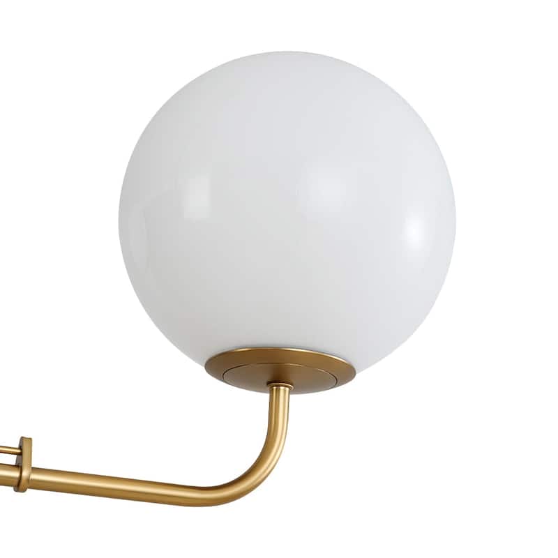 Modern Opal Glass Globe Quadra Dining Chandelier