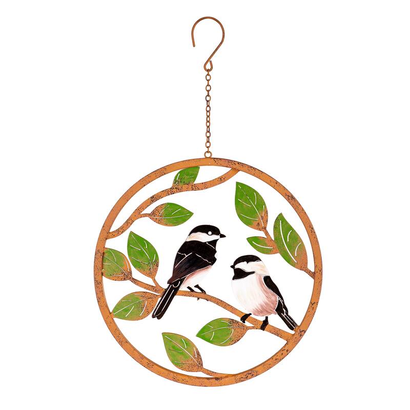 12" Diameter Rustic Friends Hand Painted Hanging Decor, Set of 2