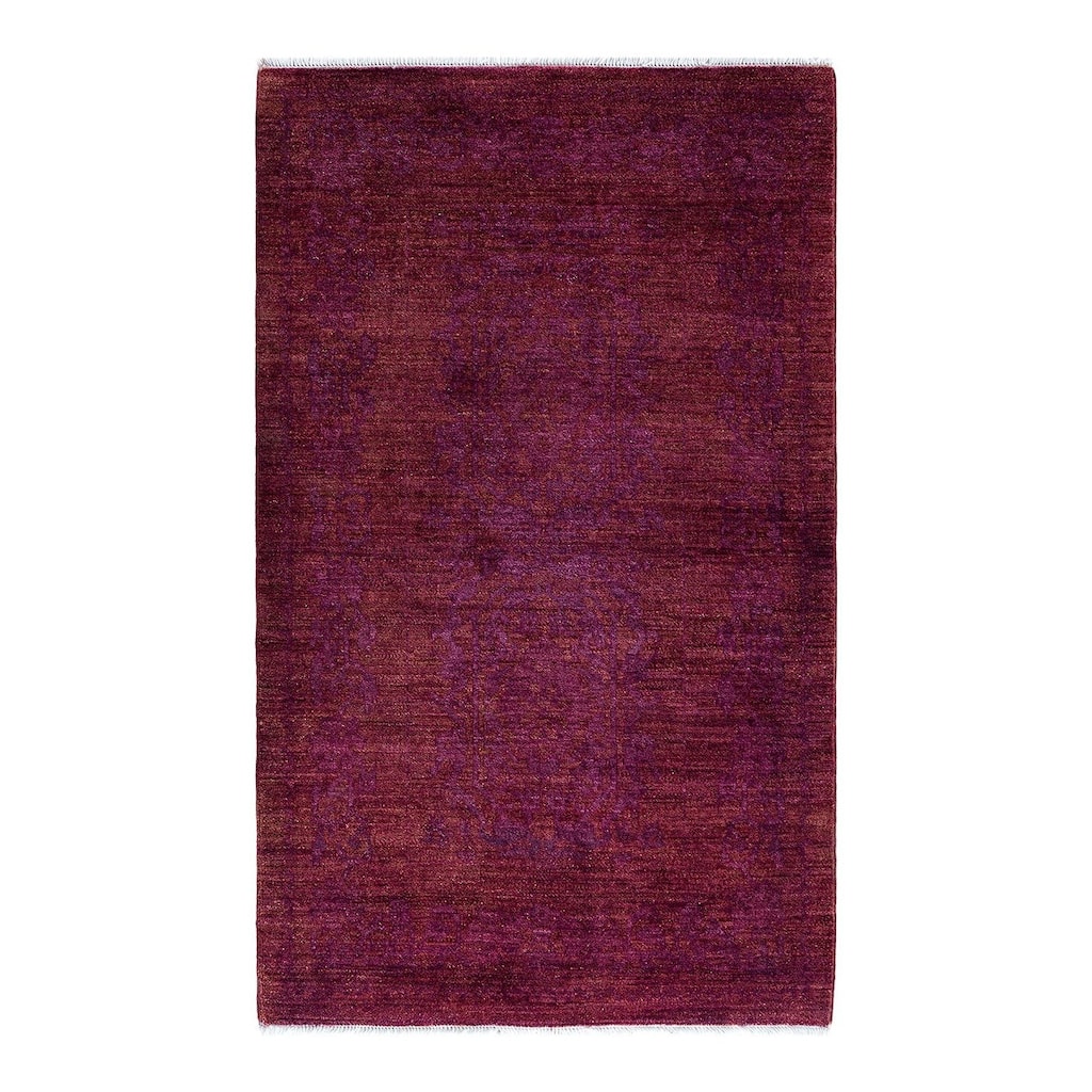 Vibrance One-of-a-Kind Hand-Knotted Area Rug - Purple, 3' 2" x 5' 3" - 3' 2" x 5' 3"