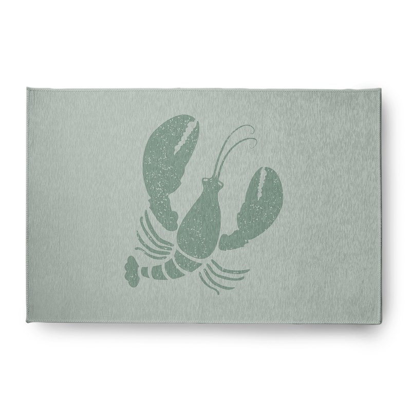 Lobster Nautical Indoor/Outdoor Rug - Sage - 4' x 6'