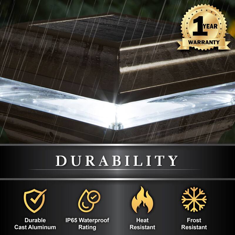 Classy Caps 4x4 Bronze Aluminum Imperial Solar Post Cap (Set of 2)