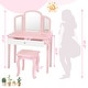 preview thumbnail 4 of 5, Kids Vanity Set with Mirror Toddler Beauty Makeup Dressing Table Set