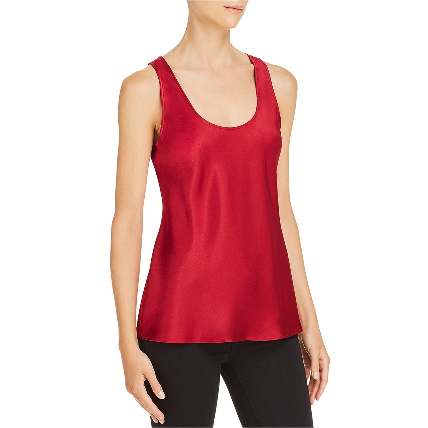 red satin tank top