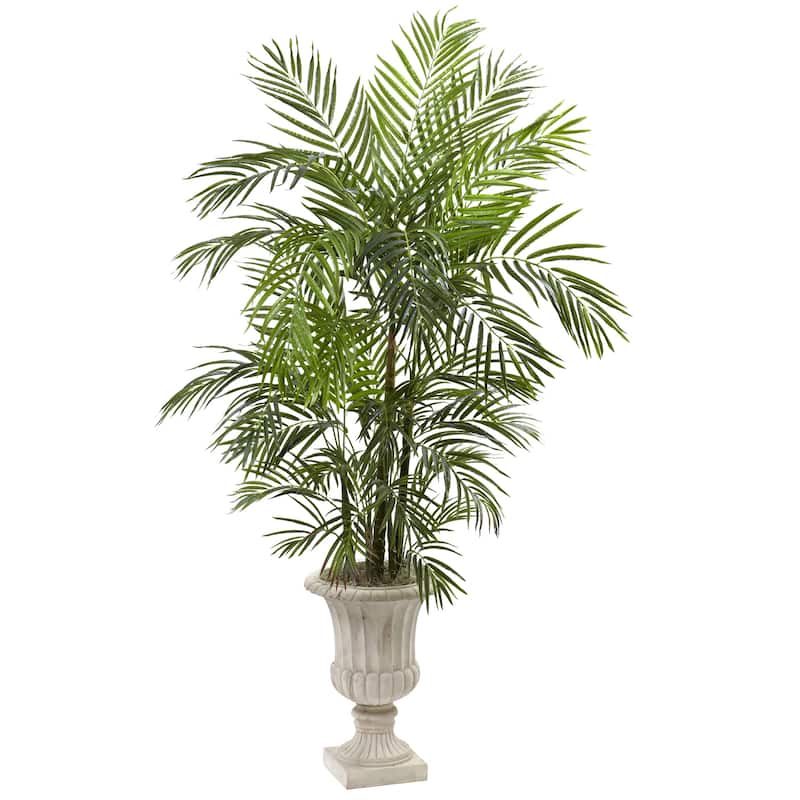 6ft Artificial Palm Tree in Urn - Indoor Outdoor Greenery Decor - Realistic Tropical Tree for Home Office Patio