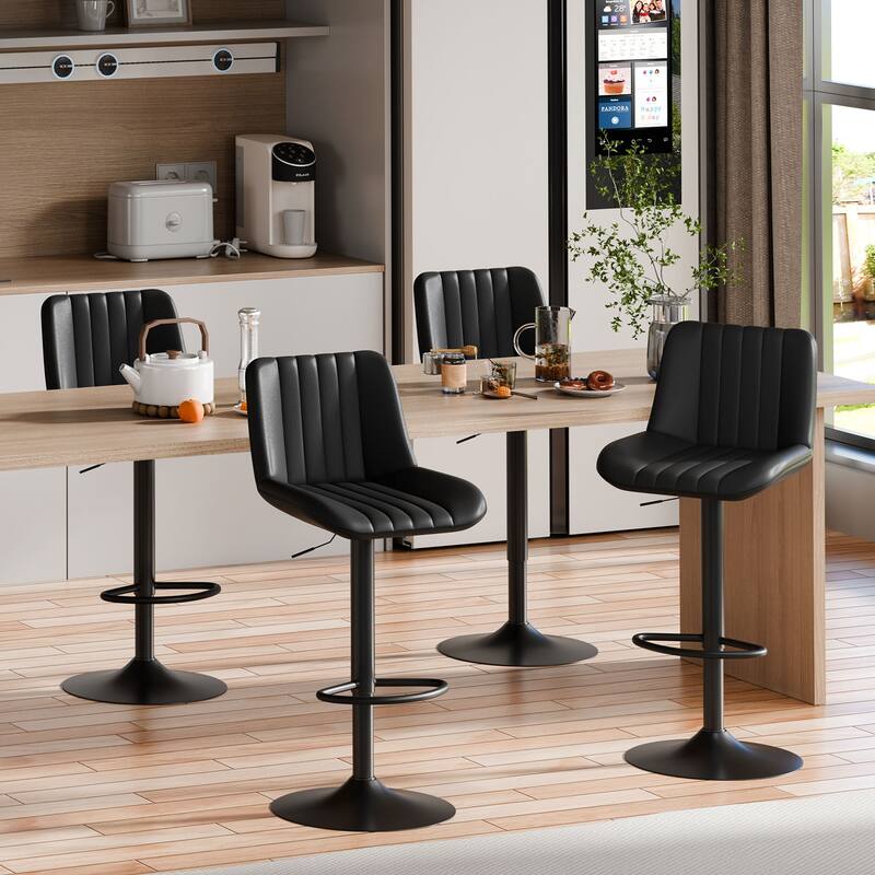 Bar Stool with 360° Swivel - Modern Kitchen & Home Bar Seating，Set of 2