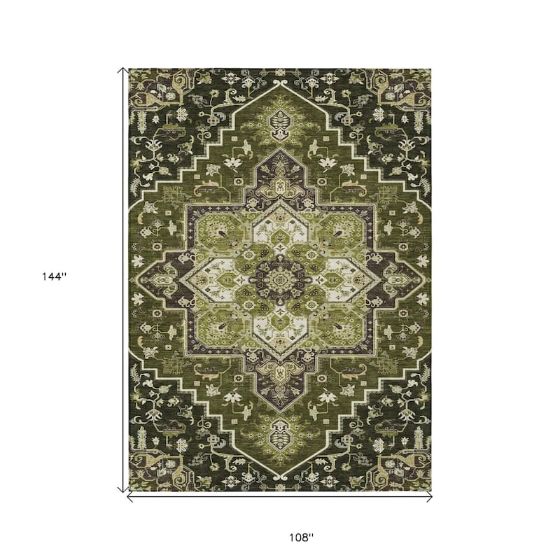 HomeRoots Oriental Traditional Rectangle Outdoor Rug