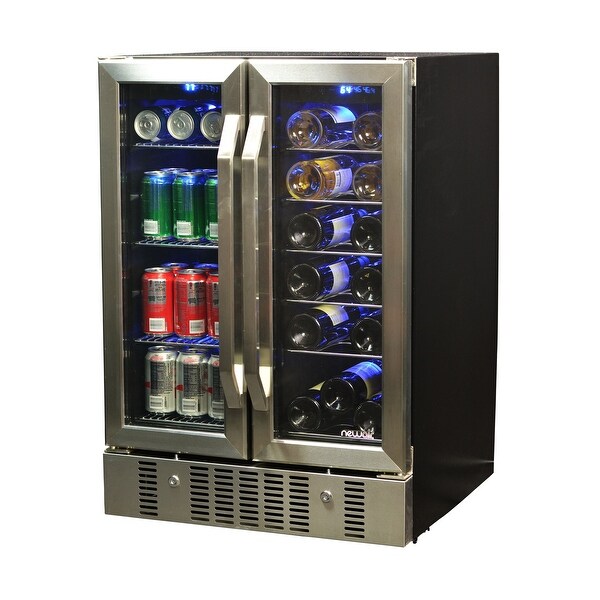 18 bottle and 58 can dual zone freestanding wine and beverage refrigerator top