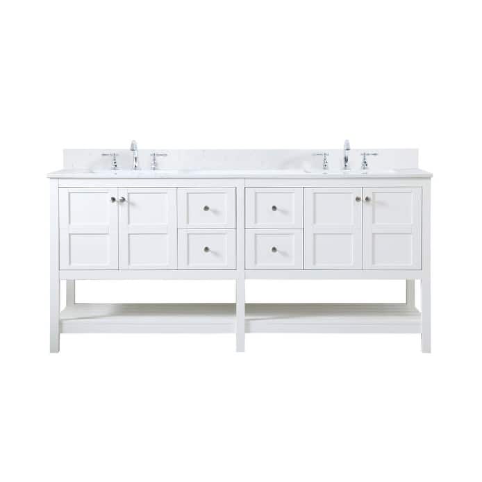 Elegant Lighting VF16472D Theo 72" Free Standing Double Basin Vanity