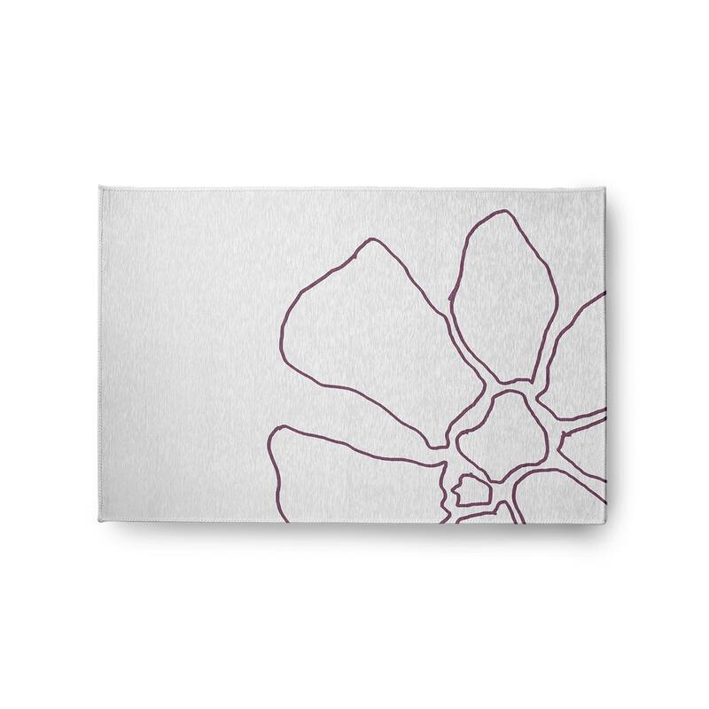 Petal Lines Spring Chenille Indoor/Outdoor Rug - Purple/White - 2' x 3'