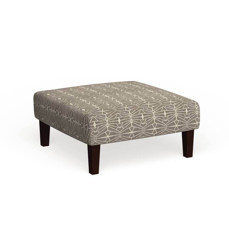 Cara Contemporary Taupe Fabric Cocktail Ottoman by Furniture of America