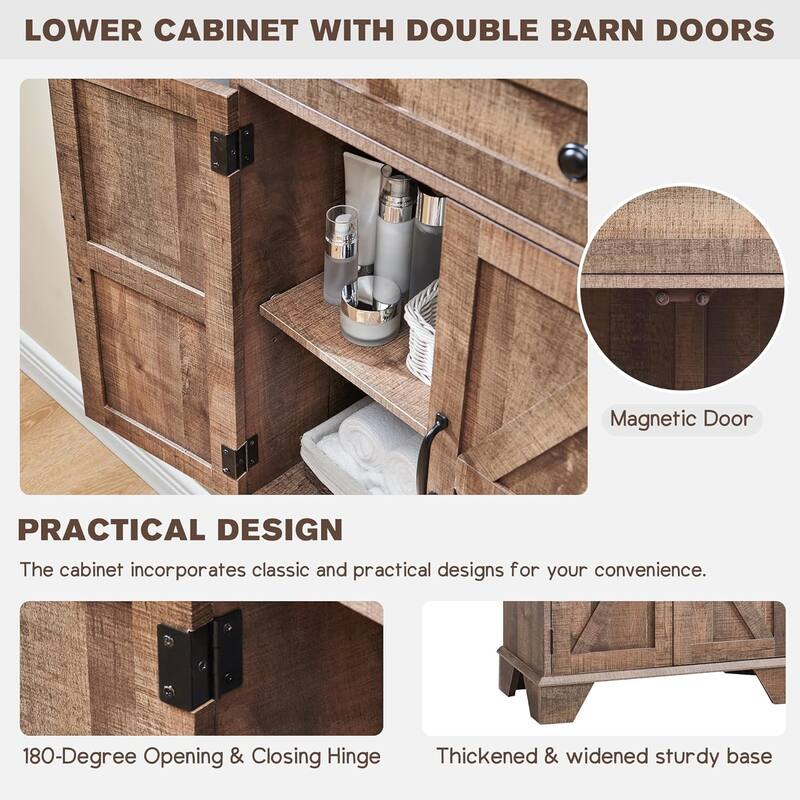 72" Tall Bathroom Storage Cabinet, Farmhouse Storage Cabinet