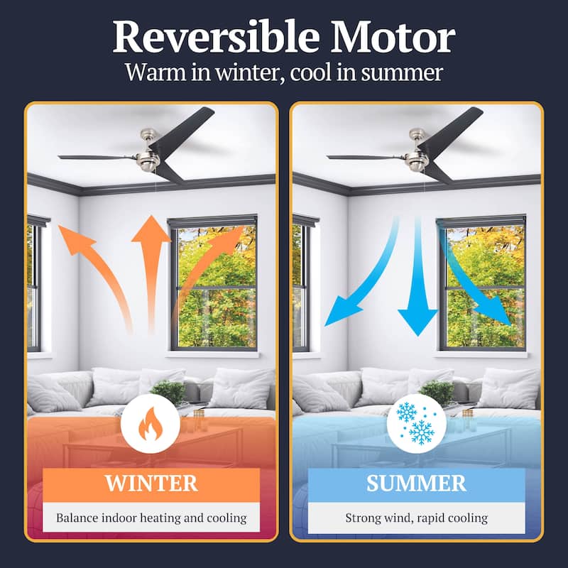 Almadale Black ABS/ Brushed Nickel Energy Efficient Ceiling Fan