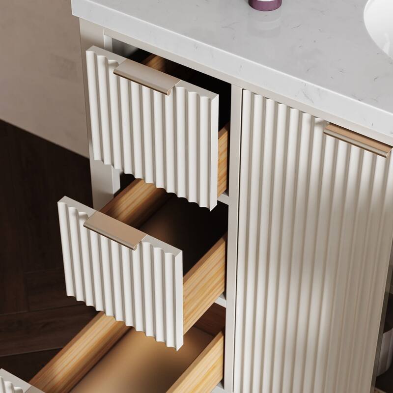 Ariel P36RCQOVO Milan 36" Free Standing Single Oval Basin Vanity Set