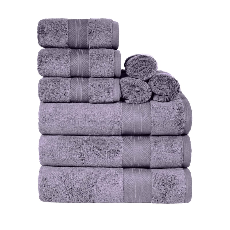 Superior Turkish Cotton 9 Piece Solid Plush Heavyweight Towel Set