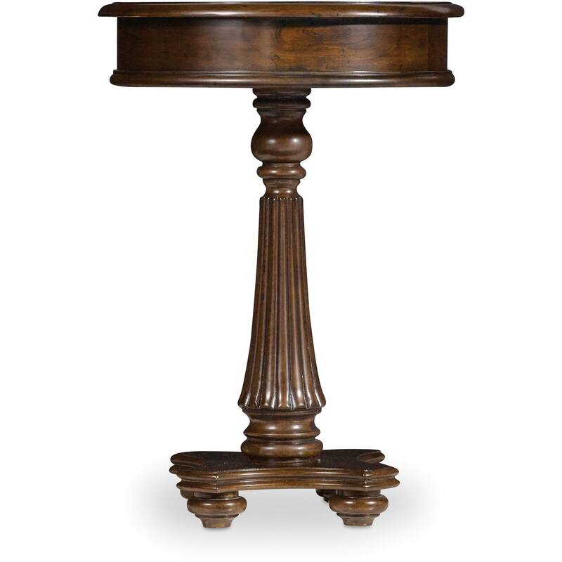 Hooker Furniture 18 Inch Diameter Rubberwood Pedestal Table from the - Rich Traditional Mahogany