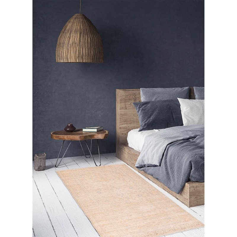 ECARPETGALLERY Hand-knotted Antalya Vintage Beige Wool Rug - 5'0 x 8'9