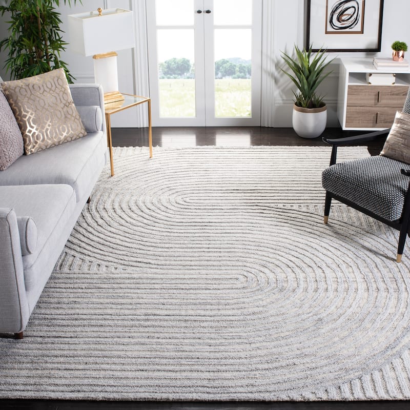 SAFAVIEH Handmade Southampton Catena Abstract Wool Rug - 10' x 14' - Grey - Rectangle