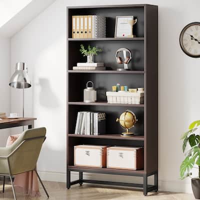 70.8 Inches Tall Bookcase and Bookshelf, 5-Tier Large Bookcases - 11.81"D x 31.5"W x 70.87"H