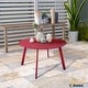 preview thumbnail 8 of 33, Clihome Weather Resistant Round Steel Patio Large Coffee Table