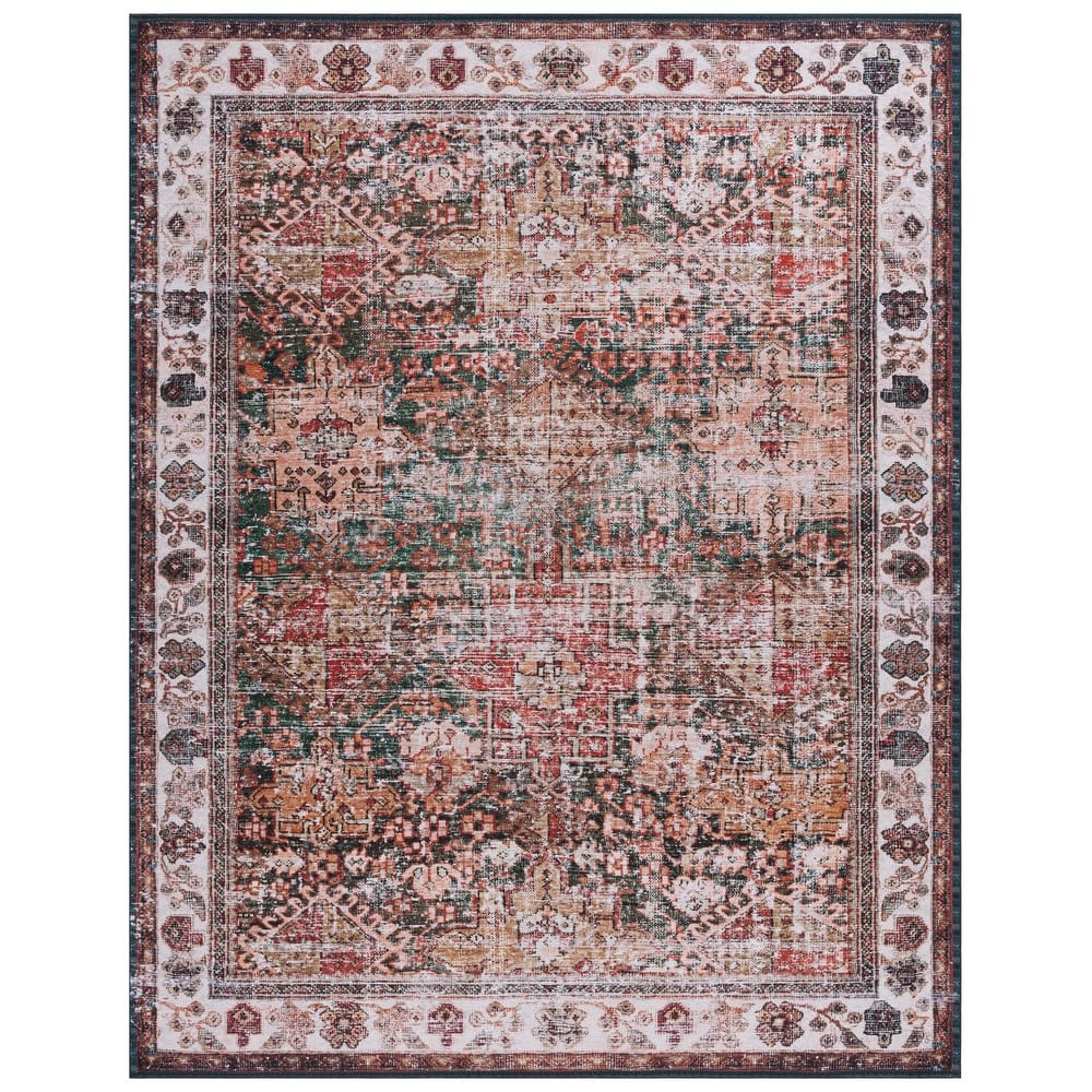 SAFAVIEH Tucson Machine Washable Slip Resistant Gena Oriental Rug