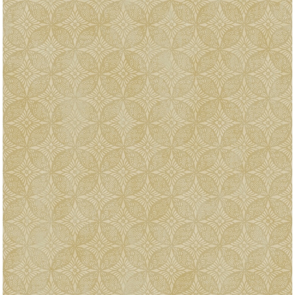 Seabrook Designs Woodcroft Tile Medallion Unpasted Wallpaper