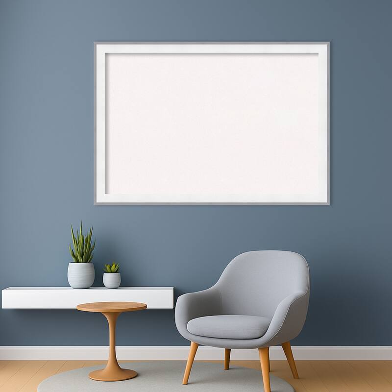 Maya White Silver Framed Cork Board - Bulletin Board, Organization Board, Pin Board