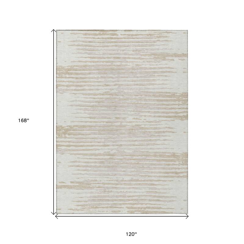 HomeRoots Striped Transitional Rectangle Outdoor Rug