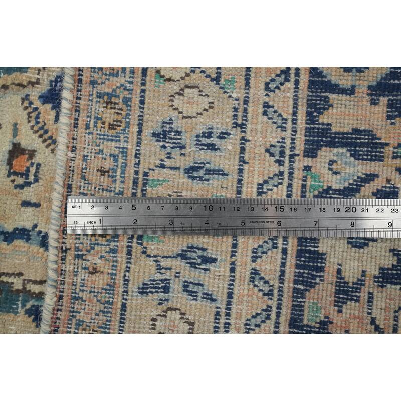 Hand Knotted Oriental 100% Wool Carpet Traditional Floral Oranges & Rust Mashad Area Rug - 12' 5'' X 9' 7''
