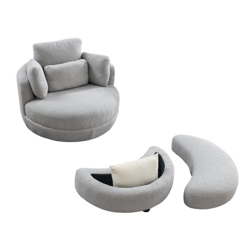 Modern style round double sofa chair leisure armchair, teddy velvet fabric