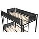 preview thumbnail 4 of 10, Twin over Twin Metal Bunk Bed for Three with Space-Saving Trundle, Black