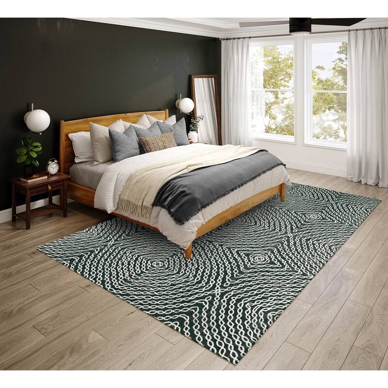Indoor/ Outdoor Addison Bravado Link Washable Area Rug - 9' x 12' - Shadow