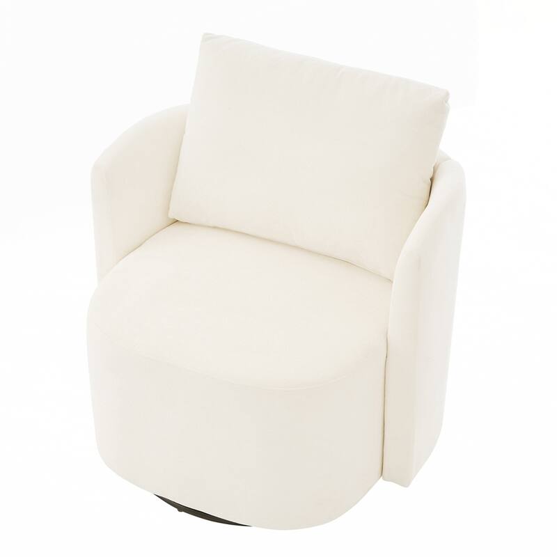 Upholstered Swivel Sofa Chair with Curved Desig