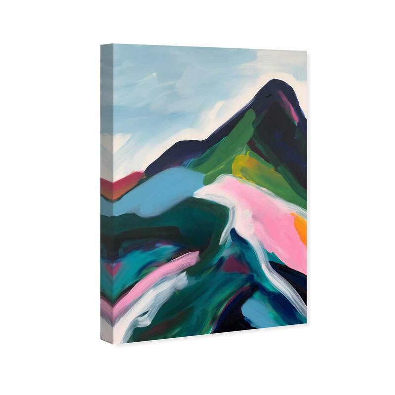 Wynwood Studio Canvas Nature and Landscape Green Mountain Peak Green and Modern & Contemporary Wall Art Canvas Print