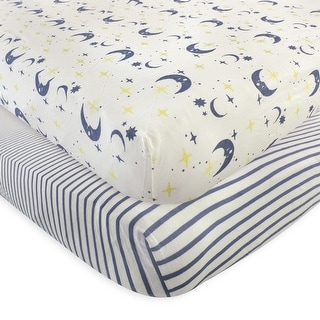 Touched by Nature Baby Organic Cotton Crib Sheet, Moon, One Size - Moon - One Size