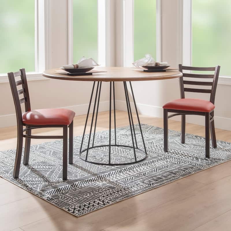 Linon Kelso Metal Side Dining Chair (Set of 2) - Bronze Red