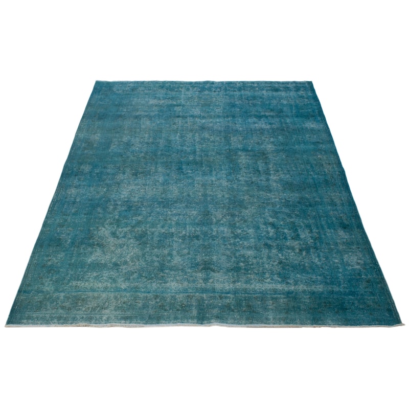 ECARPETGALLERY Hand-knotted Color Transition Turquoise Wool Rug - 6'6 x 9'1