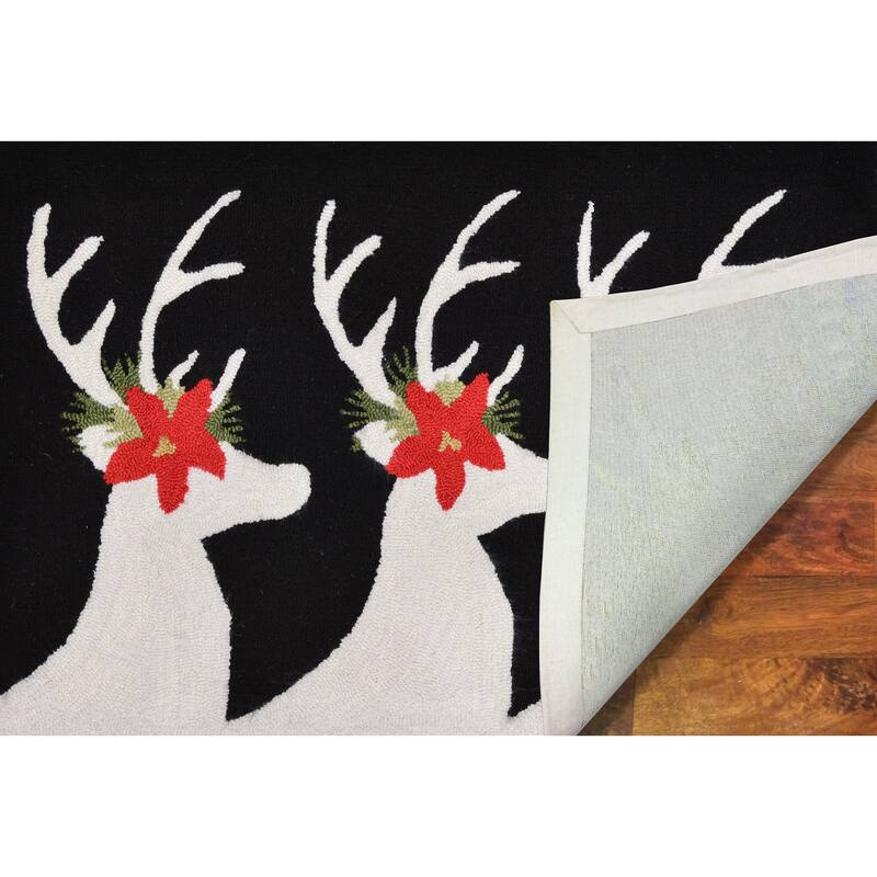 Liora Manne Holiday Caribou Outdoor Rug