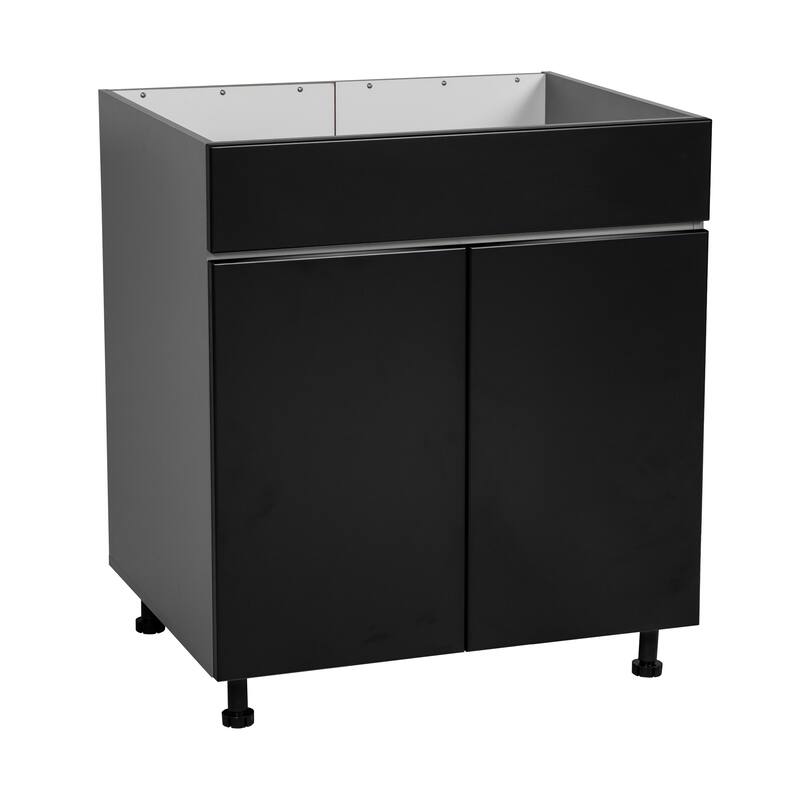 36" Sink Base Cabinets-High Double Door-Grey - 36 x 34 1/2 x 23 3/8 - Black