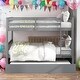 preview thumbnail 14 of 16, Modern Full Over Full Bunk Bed With Trundle,Convertible To 2 Full Size Platform Bed With Ladder And Safety Rails
