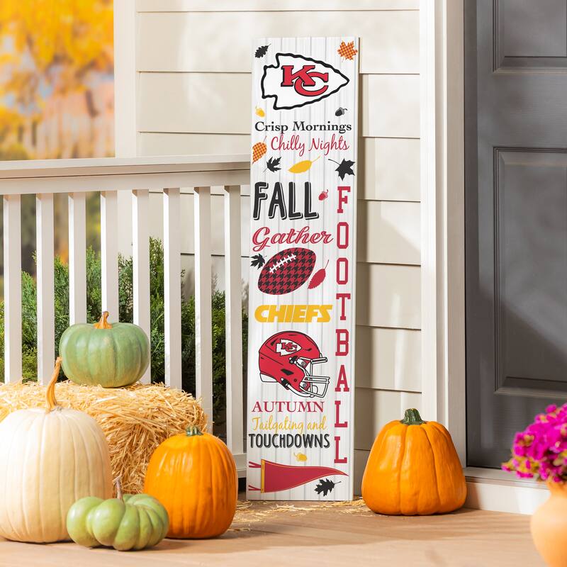47" Double Sided Seasonal Porch Leaner, Kansas City Chiefs - 47" x 11.25" - Fall