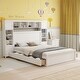 preview thumbnail 9 of 105, Modern Platform Bed with Integrated Cabinet, Trundle Bed and Drawers