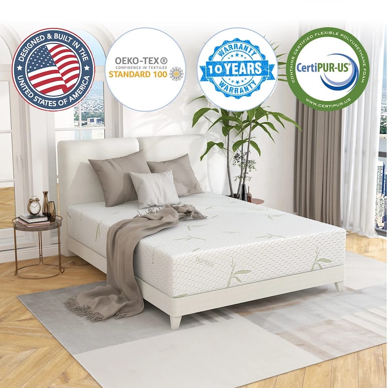 8 inch Gel Memory Foam Mattress, Cooling Medium Feel Bed Mattress in a Box, CertiPUR-US