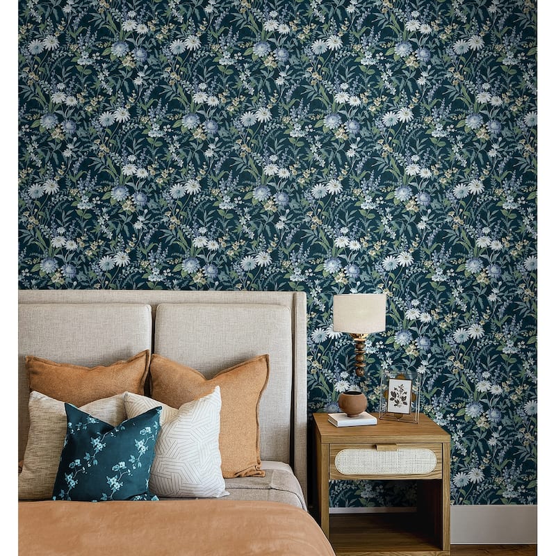 NextWall Vintage Floral Peel and Stick Wallpaper