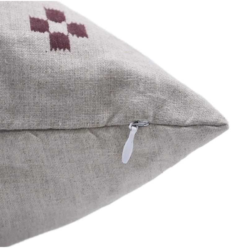 Fabdivine Linen Outdoor Sofa Block print pillow Cover