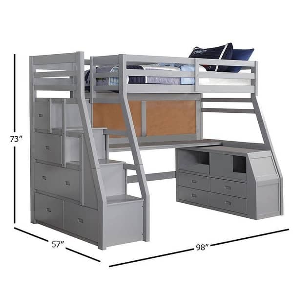 ACME Jason II Loft Bed & Storage Ladder, Gray Bed Bath & Beyond