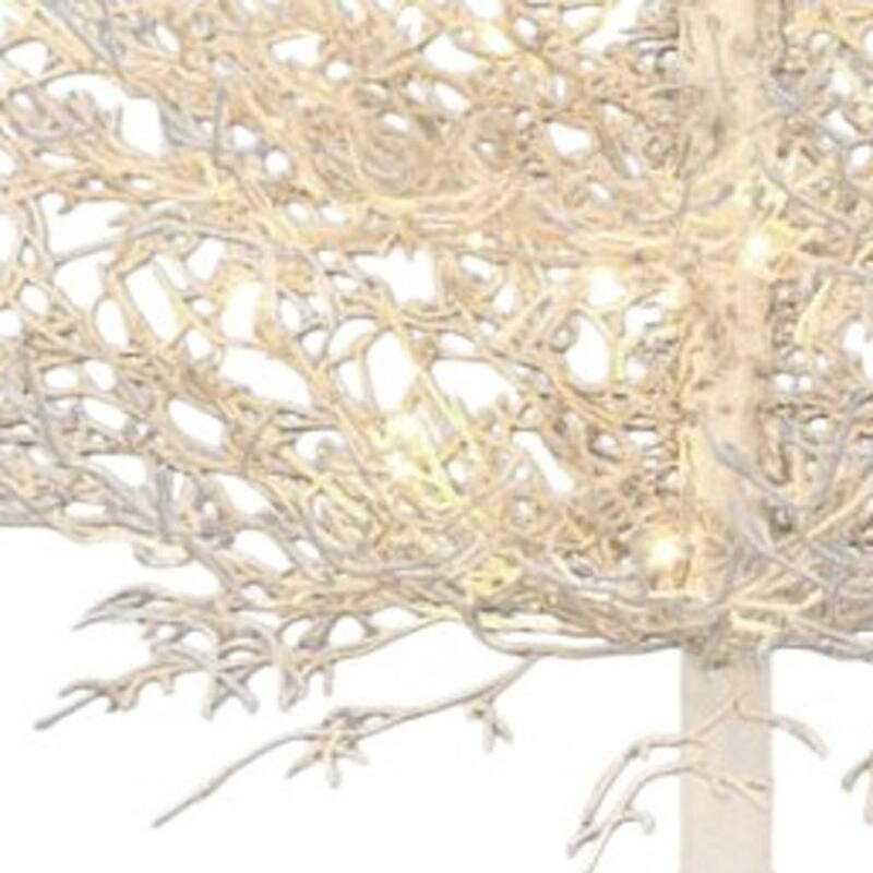 HomeRoots 4' White Pre Lit Sparse Artificial Christmas Tree - 33.50 in. x 48.00 in. x 33.50 in.