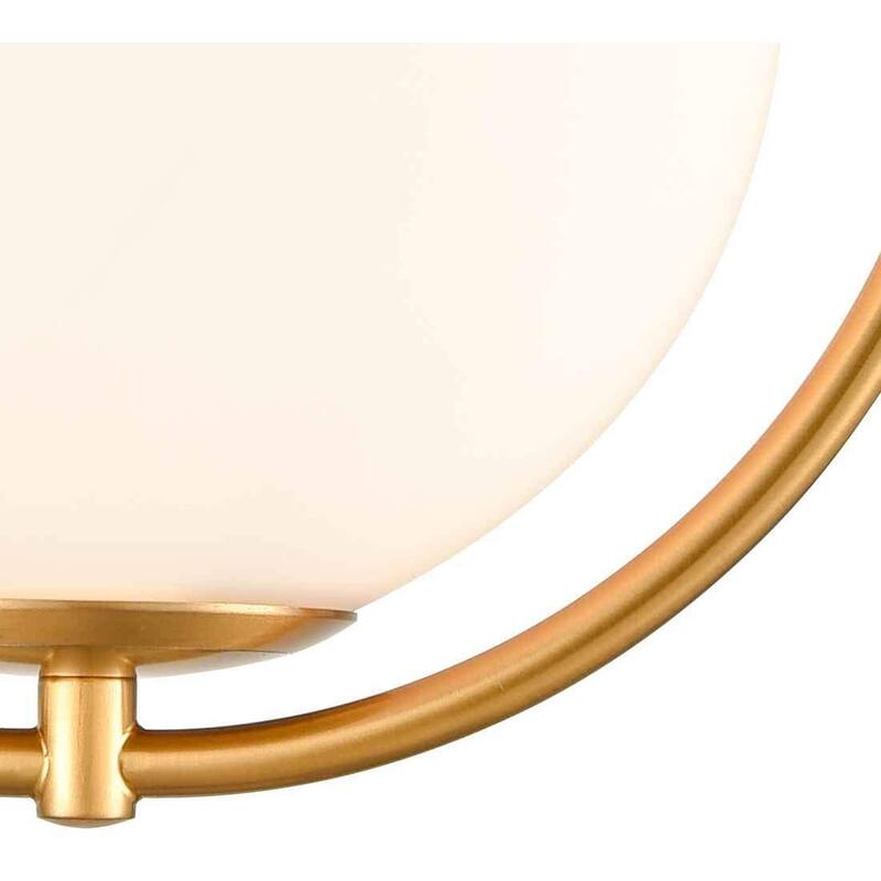 Sardignia Modern Flush Mount Ceiling Light w/ Globe Ivory Glass Shade
